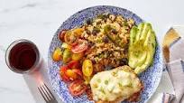 Monterey Jack & Dijon-Smothered Pork Chops with Avocado, Rice & Beans Monterey Jack & Dijon-Smothered Pork Chops with Avocado, Rice & Beans