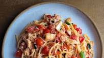 Shrimp and Crabmeat Spaghetti with Cherry Tomatoes, Garlic, and Chili Shrimp and Crabmeat Spaghetti with Cherry Tomatoes, Garlic, and Chili