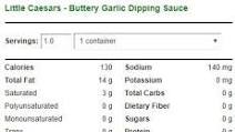 Little Caesars Buttery Garlic Dipping Sauce Little Caesars Buttery Garlic Dipping Sauce