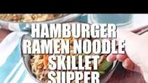 Hamburger ramen noodle skillet supper Hamburger ramen noodle skillet supper