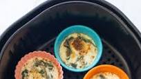 Air Fryer Baked Egg Cups w/ Spinach & Cheese Air Fryer Baked Egg Cups w/ Spinach & Cheese
