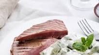 Grilled tuna with raita salad Grilled tuna with raita salad