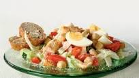 delicious caesar salad with baguette delicious caesar salad with baguette