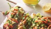 Mediterranean Smoked Salmon Salad on Grilled Flatbread Mediterranean Smoked Salmon Salad on Grilled Flatbread