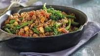 Spicy pork mince with greens Spicy pork mince with greens
