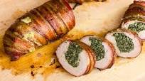 Bacon Wrapped Smoked Pork Tenderloin Stuffed with Spinach and Mushrooms Bacon Wrapped Smoked Pork Tenderloin Stuffed with Spinach and Mushrooms