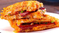 Tater Tot Grilled Cheese & Bacon Waffle Sandwich Tater Tot Grilled Cheese & Bacon Waffle Sandwich
