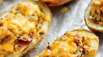 Recipe: Bacon-Cheddar Twice-Baked Potatoes Recipe: Bacon-Cheddar Twice-Baked Potatoes