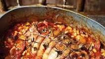 Spanish pot-roasted lamb with chorizo and white beans Spanish pot-roasted lamb with chorizo and white beans