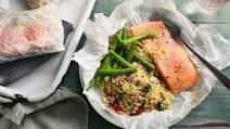 Baked salmon and couscous parcels Baked salmon and couscous parcels