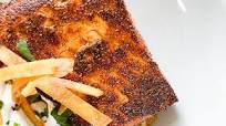 Blackened Salmon with Cheddar Jalapeño Brown Rice Blackened Salmon with Cheddar Jalapeño Brown Rice