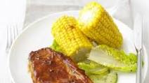 BBQ pork steaks with smoky corn BBQ pork steaks with smoky corn