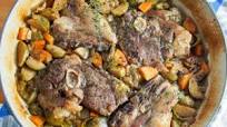 One pot braised lamb shoulder chops and vegetables One pot braised lamb shoulder chops and vegetables