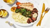 Garlic Herb Butter Steak & Lobster Tails with Lemony Broccoli & Chive Crème Fraîche Mashed Potatoes Garlic Herb Butter Steak & Lobster Tails with Lemony Broccoli & Chive Crème Fraîche Mashed Potatoes