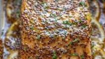 Baked Honey Mustard Salmon Baked Honey Mustard Salmon