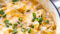 Creamy Green Chile Chicken Enchilada Skillet Creamy Green Chile Chicken Enchilada Skillet