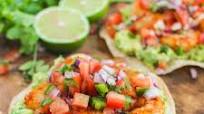 Shrimp Tostadas with Guacamole & Pico de Gallo Shrimp Tostadas with Guacamole & Pico de Gallo