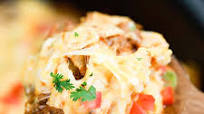Crock Pot Shredded Beef Enchilada Casserole Crock Pot Shredded Beef Enchilada Casserole