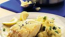 Pan-fried cod with champ Pan-fried cod with champ