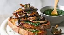 Garlic mushroom bruschetta with pesto Garlic mushroom bruschetta with pesto