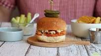 Buffalo Soy Curls sandwich with vegan blue cheese dressing Buffalo Soy Curls sandwich with vegan blue cheese dressing