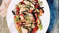 Grilled Heritage Pork with Plums, Farro Verde, and Summer Herbs Grilled Heritage Pork with Plums, Farro Verde, and Summer Herbs