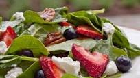 Baby Spinach Salad with Berries, Pecans & Goat Cheese in Raspberry Vinaigrette Baby Spinach Salad with Berries, Pecans & Goat Cheese in Raspberry Vinaigrette