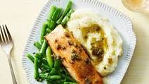 Salmon Meuniére with Sautéed Green Beans & Mashed Potatoes Salmon Meuniére with Sautéed Green Beans & Mashed Potatoes