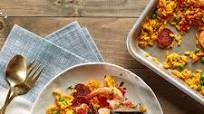 Sheet-Pan Paella with Chorizo, Mussels, and Shrimp Sheet-Pan Paella with Chorizo, Mussels, and Shrimp