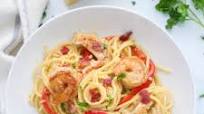 Chicken and Shrimp Carbonara Chicken and Shrimp Carbonara