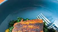 Blackened Salmon with Warm Kale Caesar Salad Blackened Salmon with Warm Kale Caesar Salad