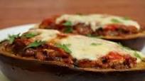 Stuffed Eggplant with Sausage and Provolone Cheese Stuffed Eggplant with Sausage and Provolone Cheese
