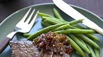 Venison steak with red onion relish Venison steak with red onion relish
