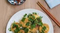 Pan-Fried Egg Tofu With Chopped Cilantro Pan-Fried Egg Tofu With Chopped Cilantro