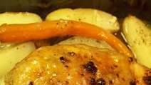 Split Breast of Chicken with Roasted Carrots and Potatoes Split Breast of Chicken with Roasted Carrots and Potatoes