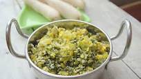 Mooli Ka Saag & Moong Dal Ki Sabzi (Dry) - Radish Leaves & Lentil Stir fry Mooli Ka Saag & Moong Dal Ki Sabzi (Dry) - Radish Leaves & Lentil Stir fry