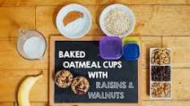 Baked Oatmeal Cups with Raisins and Walnuts Baked Oatmeal Cups with Raisins and Walnuts