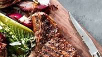 Grilled steak with caesar salad Grilled steak with caesar salad