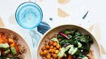 Grain Bowl With Roasted Sweet Potatoes, Spiced Chickpeas, and Chard Recipe Grain Bowl With Roasted Sweet Potatoes, Spiced Chickpeas, and Chard Recipe
