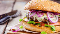 Roasted Pepper and Goat Cheese Burger Roasted Pepper and Goat Cheese Burger