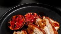 Roast pork belly with pink grapefruit and orange Roast pork belly with pink grapefruit and orange