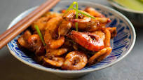 School prawns wok-tossed in shrimp paste (tom kho danh) School prawns wok-tossed in shrimp paste (tom kho danh)