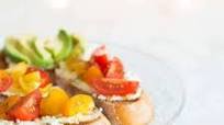 Crostini with Boursin, tomatoes and balsamico Crostini with Boursin, tomatoes and balsamico