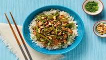Szechuan Pork & Green Bean Stir-Fry with Peanuts & Jasmine Rice Szechuan Pork & Green Bean Stir-Fry with Peanuts & Jasmine Rice