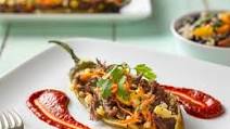 Shredded Beef-Stuffed Chile Relleno With Guajillo Chile Sauce Shredded Beef-Stuffed Chile Relleno With Guajillo Chile Sauce