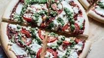 Gluten-Free Three Cheese Sun-Dried Tomato Pizza with Pesto Gluten-Free Three Cheese Sun-Dried Tomato Pizza with Pesto