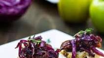 Pork Tenderloin Crostini with Sweet-and-Sour Red Cabbage Pork Tenderloin Crostini with Sweet-and-Sour Red Cabbage