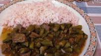 Okra with Lamb Meat cubes Okra with Lamb Meat cubes