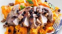 Pork scotch fillet steaks with pumpkin mash Pork scotch fillet steaks with pumpkin mash