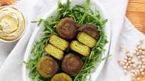 Green herb falafel with hummus Green herb falafel with hummus
